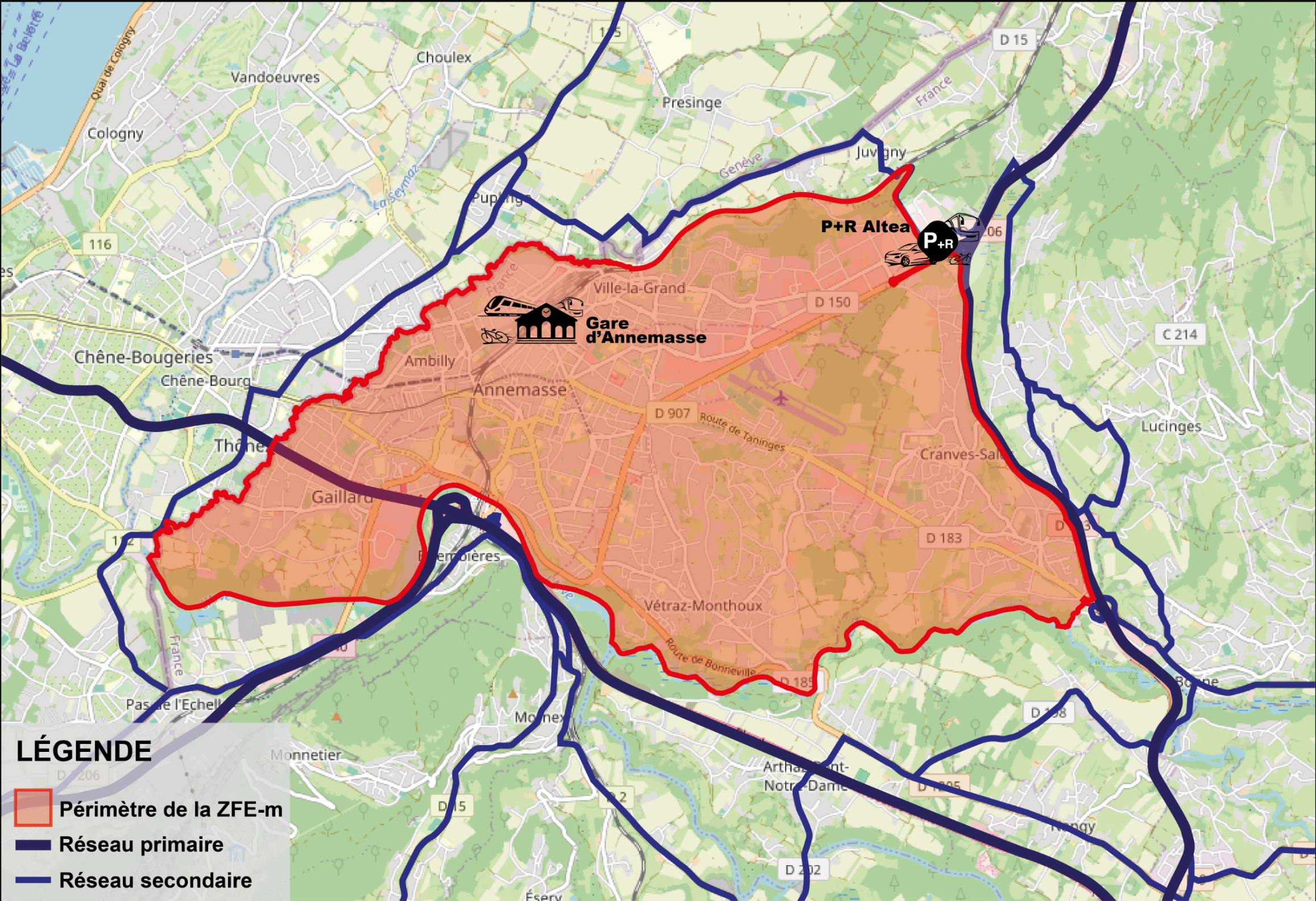 Périmètre ZFE-m Annemasse Agglo